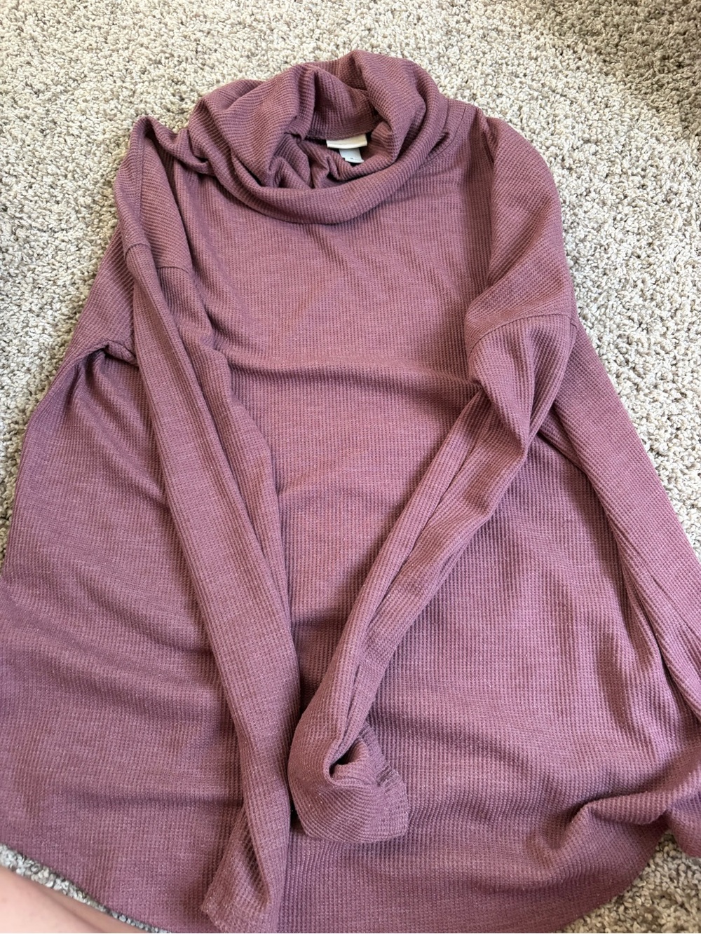 a new day Dusty Mauve Ribbed Cowl Neck Sweater